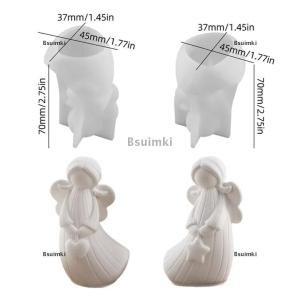[COD] Bsuimki 2pcs DIY handmade thiên thần thạch cao nhựa khuôn mẫu với trái tim sao thiết kế 3D thiên thần Silicone khuôn mẫu trang trí tác phẩm điêu khắc thủ công