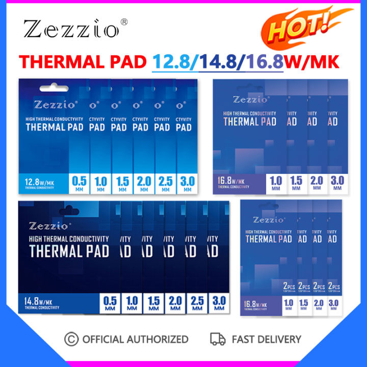 Zezzio Thermal Pad 12.8 14.8 16.8W/MK Soft Heat Dissipation CPU GPU RAM ...