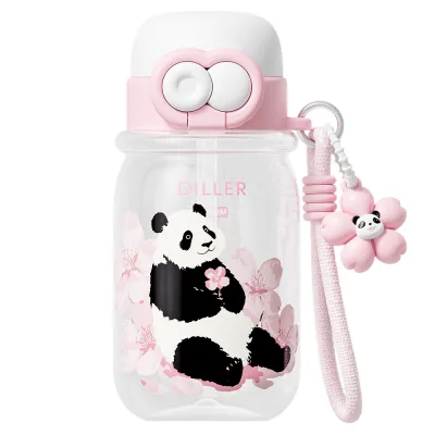 Diller Tritan Pink Sakura Panda Dual-Use BPA free Water Bottle leak proof durable ( 650ml / 750ml) 2633 2630
