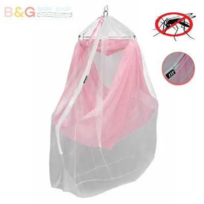 Cradle Mosquito Net for baby cradle With Zipper Kelambu Buaian Nyamuk / Kelambu Buai Bayi -White / Blue / Pink / Green