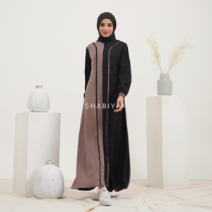 Shabiyan.id 395 Gamis Remaja Perempuan Santri Wollycrape Kombinasi