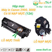 Hộp mực máy in Canon LBP 2900 3000 (12A) CÓ LỖ ĐỔ MỰC LỔ XẢ MỰC THẢI HÀNG NHẬP KHẨU MỚI 100% CHẤT LƯỢNG CAO GIÁ SỐC