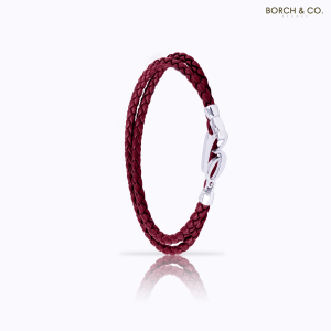 BORCH&CO. Gelang Kulit Leather Luxury Bracelet - B-Hook Nappa Burgundy