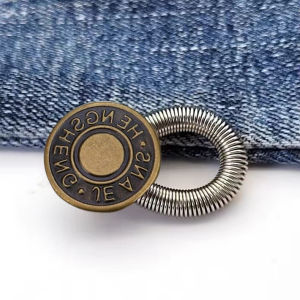 50Pcs Metal Elastic Spring Button Trousers Pants Stretch Tool Waist Extension Extender Accessories Jeans Waist Extender Button Adjustable Retractable Elastic Spring Buttons DIY Pants Jeans Free Sewing Waist Extenders