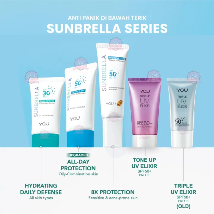 YOU Triple UV Elixir Sunscreen Gel SPF 50+ PA++++ / Sunbrella Triple UV ...