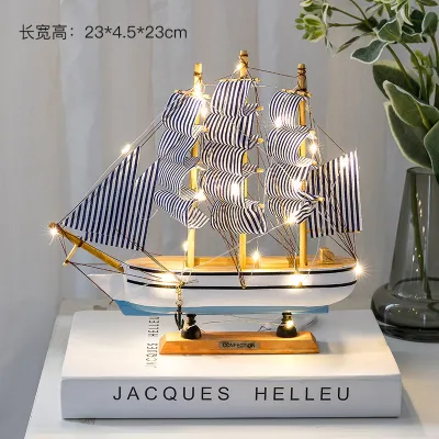 Eyre Model perahu layar kayu kerajinan ruang tamu kantor kerajinan Mediterania angin Mediterania ornamen kreatif dekoratif Wooden sailing model decorative creative ornaments