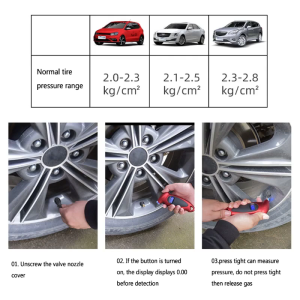 Digital Tyre Pressure Gauge 150 PSI 4 Settings for Car Truck Bicycles Backlit LCD- & Non-Slip Grip Tyre Pressure Checker