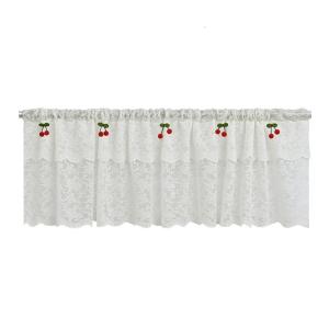 Floral French Lace Short Curtain White Sheer Kitchen Voile Curtains With Color Pin For Kitchen Or Bedroom Decoration
