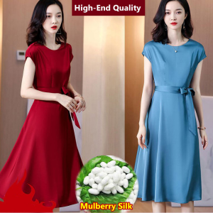 Women O-Neck Dress A Line dress with laces Summer Short Sleeve for Women
