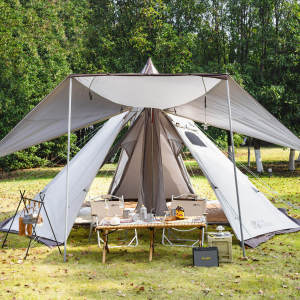 MOBI GARDEN Pyramid Tent Oxford Glamping Tent Camping 3 Season Waterproof Outdoor Family