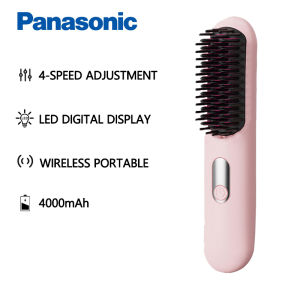 Panasonic wireless Portable Hair straightening comb Negative ions Hair Care LCD display Hair iron USB Rechargeable Curling Iron 負離子直發梳