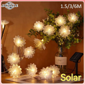 JACIRCLE LED Fiber Flower Light String Battery Powered Indoor Outdoor Wedding Party Home Decor Hari Raya Lampu