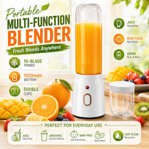 2 Bottles Portable Juicer Blender Rechargeable Electric for Fuits Vegetables Shakes Smoothies Baby Food