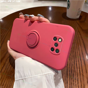 ELAXIS Phone Case For Xiaomi 13 12 12T 11T 11 Lite Redmi A2 A1 10 Note 12 11 11S 10 10S POCO X4 X3 M4 M3 F4 F3 GT Pro Plus 4G 5G Casing Liquid Silicone Ring Bracket Soft TPU Back Cover for Camellia Red E7-1