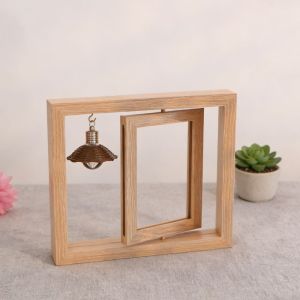 XYAX Hai Khung ảnh gỗ Xoay Hình vuông Khung ảnh kỷ niệm Tiểu thuyết Sáng tạo Khung ảnh lật Phòng khách