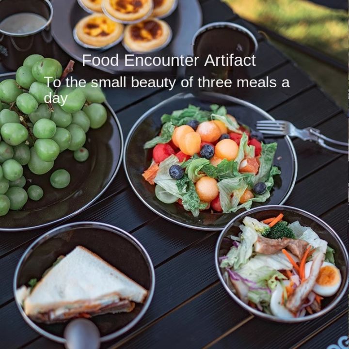 BLACKDOG%20Premium%20Black%20Enamel%20Coated%20Tableware%20Portable%20Lightweight%20Cup%20Dish%20Plate%20Bowl%20Dinnerware%20Mug%20Glass%20Glazed%20Glossy%20Finish%20Elegant%20Utensil%20Kitchen%20Picnic%20Tools%20Equipment%20Camping%20Outdoor%20Hiking%20Original%20Black%20Dog%20-%20Image%203