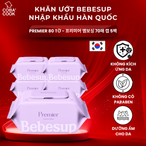 Combo 5 gói khăn ướt không mùi Hàn Quốc cho bé sơ sinh - Premier 70