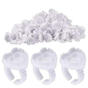 100 Pcs Cup Ring For Russian Heart Eyelash Extension Glue Ring Volume Cabang Ink Sulam Alis