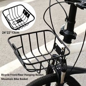 CHLOCH Fixed Durable Bicycle Rear Basket Easy To Install Metal Bike Rear Basket High Quality Adjustable Enlarged Bike Basket Childrens Folding Bike Accessories