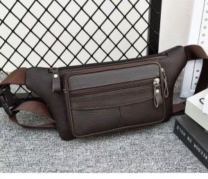 Ready Stock!! LEEFO 100% Genuine Cow Leather Travel Men Waist Bag Pouch Bag Chest Bag Crossbody Bag