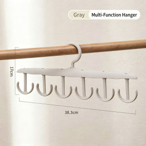 【 In Stock 】12-Hook Clothes Hanger Multifunctional Underwear Storage Hanger Wavy Hook Rotating Hanger Wardrobe Organizer 挂钩衣架