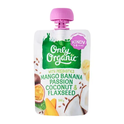 Only Organic Mango Banana Passion Coconut & Flaxseed 100G - From 1-5 Years