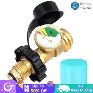 POL Propane Tank Adapter with Gauge Converts POL LP Tank Service Valve To QCC1/Type 1 Propane Tank Gas Pressure Meter