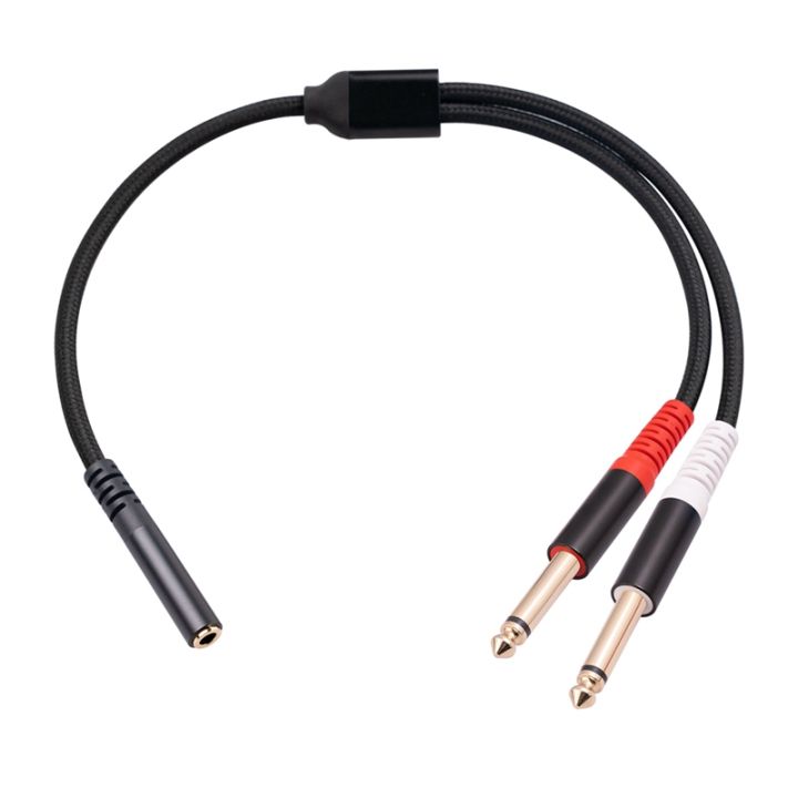 3.5mm to Dual 6.5mm Adapter 3.5mm Audio Aux Cable Double 6.35 1/4 inch Mono to Stereo 1/8 inch 3