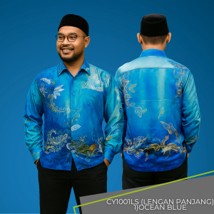CY CY1001 KEMEJA BATIK LELAKI MALAYSIA VINTAGE SATIN / BATIK SHIRT / FORMAL WEAR / WRINKLE FREE / LONG SLEEVE