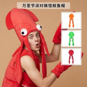ZHONGMEET Soft Octopus Squid Hat Comfortable Cute Octopus Shaped Hat Performance Props Animal Character Dressing Up Cosplay Headgear Party Dress Up
