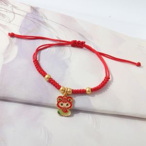 JMKMK Phong cách Trung Quốc Vòng tay năm rắn Dây cầm tay Năm mới Dây Đỏ May Mắn Cổ điển Vàng Vòng Tay May Mắn Quà Tặng