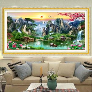 TRANH ĐÍNH ĐÁ PHONG CẢNH ĐẸP -Tranh Thêu Kín Phong Cảnh Thiên Nhiên Kỳ Vỹ MN0159MN0160MN0161