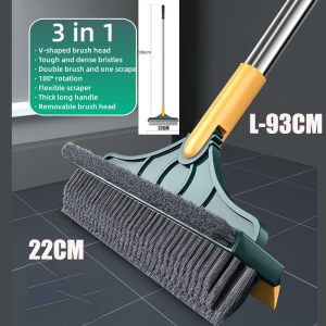 2026 Upgrade Floor Cleaning Brushes Removable Rotatable Household V-Bristles Long Handle Floor Scrub Brush with Small Clips Widely Used Variety Of Kitchen Swimming pool Bath Lobby Deck Garage Windows Crevice Brush