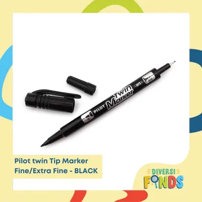 Pilot Twin Tip Marker Black / Fine and Ultra Fine Point Double Tip