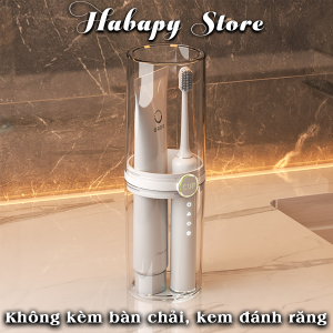 Hộp đựng bàn chải kem đánh răng kết hợp cốc đánh răng bằng nhựa trong suốt đi du lịch đi công tác