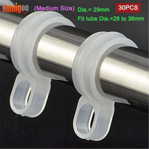 Homigoo - 30 Pcs Anti-wind Rubber Clothes Hanger Grips Round Plastic Non-Slip Hook for Clothesline Hook Rings