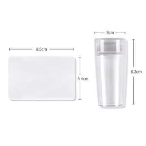 Nail Art Stamp Stencil Stamping Template Plate Set Tool Transparent Silicone Plastic Nail UV Gel Stamping Templates Pattern Nail Art Stamp Plate Transfer Tool Manicure Kit