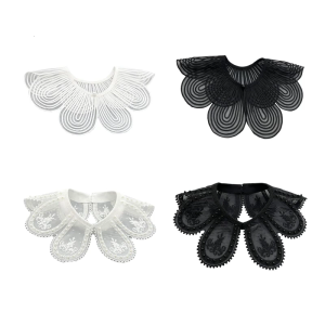 Trang Trí Thêu Cánh Hoa Cape Cổ áo giả Cho Phụ Nữ Phong Cách Ngọc Trai Thanh Lịch Đính Cườm Khăn choàng quấn Cho Áo Len Và Ăn Mặc