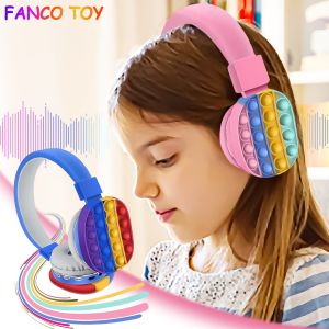 Tai Nghe Âm Thanh Nổi Goston 5.0 Giảm Căng Thẳng Mới Pop It Fidget Đồ Chơi Cầu Vồng Với Lúm Đồng Tiền Đơn Giản Bong Bóng Đẩy Cảm Giác Đồ Chơi Chống Căng Thẳng Silicon Dành Cho Trẻ Em