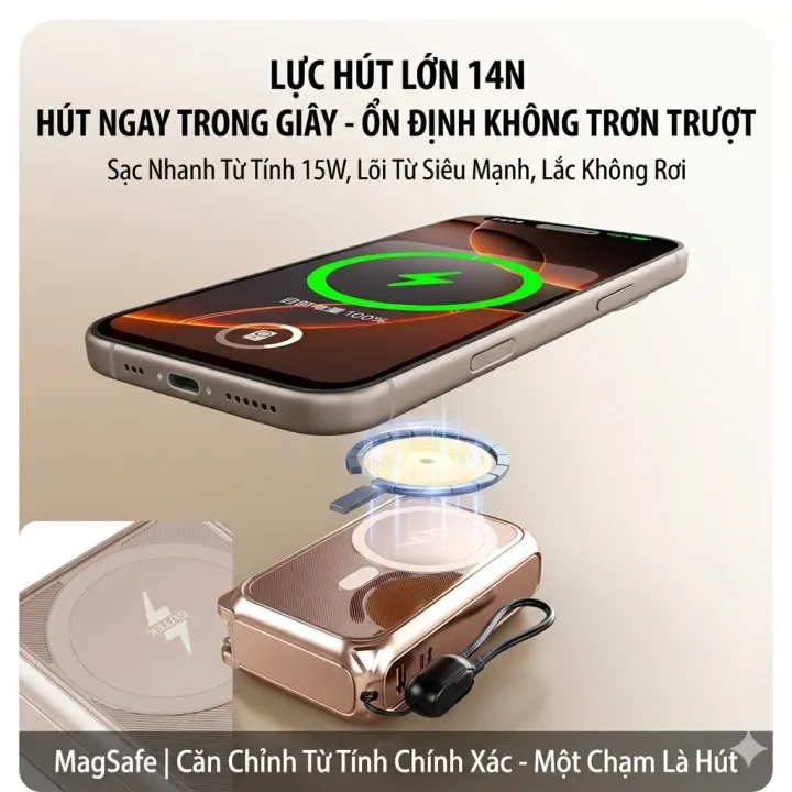 Pin Sạc Dự Phòng 20000mAh công suất 22.5W Sạc Không Dây Từ Tính Tích Hợp Phích Cắm AC Có Giá Đỡ - Gutek GT388 | BigBuy360 - bigbuy360.vn Pin Sạc Dự Phòng 20000mAh công suất 22.5W Sạc Không Dây Từ Tính Tích Hợp Phích Cắm AC Có Giá Đỡ - Gutek GT388 | BigBuy360 - bigbuy360.vn