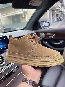 2025 Mens Snow Boots Mens Cotton Shoes New Warm Retro Versatile Shoes Winter Thick-Soled Outdoor Casual Warm Shoes