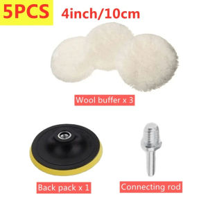 5Pcs 3/4/5/6/ Inch Car Buffing Pads Polishing Wool Wheel Kit Polisher Buffer Artificial Magic Clean Cap