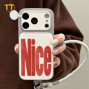 Tri-Town Luxury Lychee Leather Case For iPhone 17 16 15 11 12 13 14 Pro Max Hard Back Cover Skin Feel Casing with Phone Strap #EV71