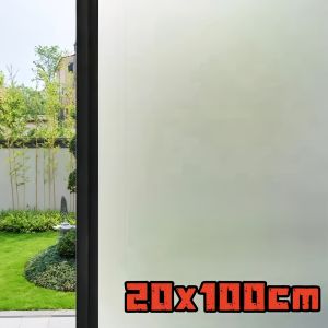 100x60cm Frosted Opaque Glass Window Privacy Film Window Sticker Static Cling Vinyl Glass Film Non Adhesive Anti UV PVC Waterproof self-adhesive anti-peeping Glass Stickers for Bathroom Home Office Living Room