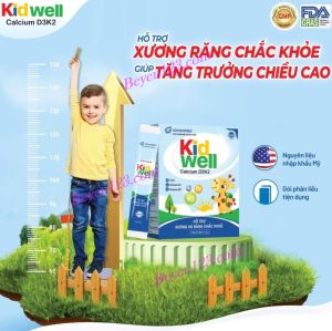 Hộp 30 gói Bột tăng chiều cao bổ sung Canxi D3 K2 KIDWELL KID WELL an toàn cho Bé SHC U1015