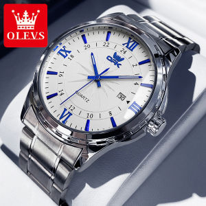 OLEVS watch for men original waterproof 2024 fashion style calendar luminous stainless steel strap men wathes