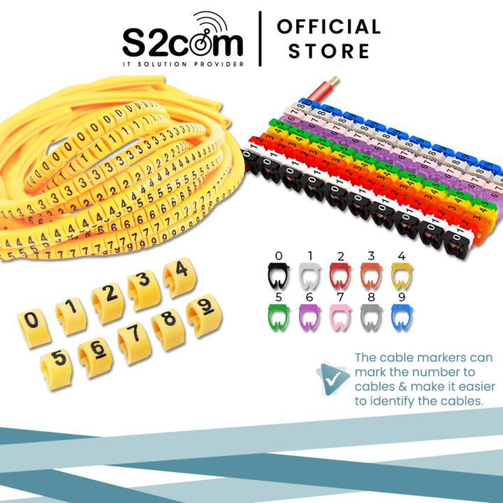 Cable Marker Numbering 09 Yellow 200Pcs / Colourful 100Pcs Lazada