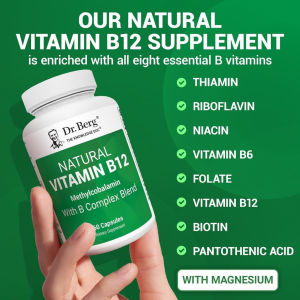 Exp:08/27 - Dr. Berg Natural Vitamin B12 - 1000 mcg of Methylcobalamin - with B complex and Magnesium – 60 capsules
