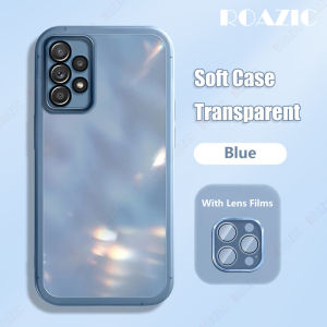 Roazic với ống kính phim Ốp điện thoại cho Samsung Galaxy A52/A52 5G/A50/a50s/a30s mặt sau trong suốt Bìa mạ rõ ràng nhựa TPU mềm Ốp chống sốc