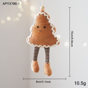 00DANZI00 Soft Stuffed Fabric Christmas Hanging Ornament Multi Shape Doll Shape Xmas Ornament Pendant Cute Hanging Cord Cotton Fill Pendant For Xmas Tree